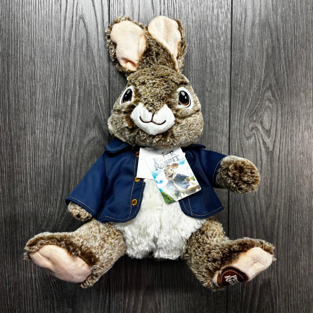 Peter Rabbit 2 Movie Plush Stuffed Animal Blue Jacket Dan Dee 14 Inch NWT
